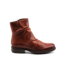 Stivaletto donna in pelle arricciata