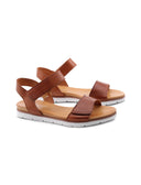 Sandalo flat in pelle da donna
