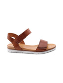 Sandalo flat in pelle da donna