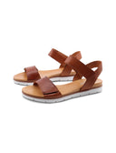 Sandalo flat in pelle da donna