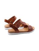 Sandalo flat in pelle da donna