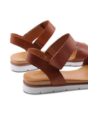 Sandalo flat in pelle da donna