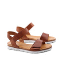 Sandalo flat in pelle da donna