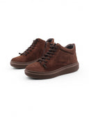 Sneaker alta da donna in pelle