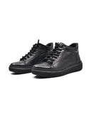 Sneaker alta da donna in pelle