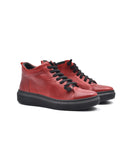 Sneaker alta da donna in pelle