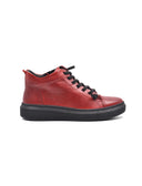 Sneaker alta da donna in pelle