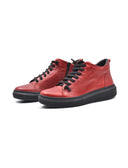 Sneaker alta da donna in pelle
