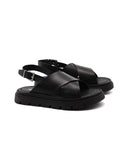 Sandalo flat in vera pelle da donna