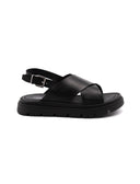 Sandalo flat in vera pelle da donna