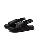 Sandalo flat in vera pelle da donna