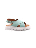 Sandalo flat in vera pelle da donna