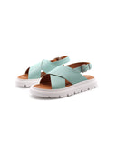 Sandalo flat in vera pelle da donna