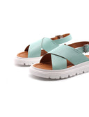 Sandalo flat in vera pelle da donna