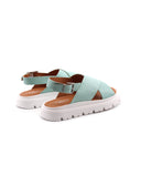 Sandalo flat in vera pelle da donna