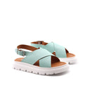 Sandalo flat in vera pelle da donna