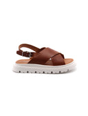 Sandalo flat in vera pelle da donna
