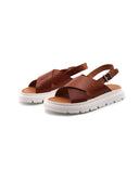 Sandalo flat in vera pelle da donna