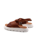 Sandalo flat in vera pelle da donna