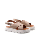 Sandalo flat in vera pelle da donna