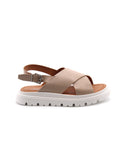 Sandalo flat in vera pelle da donna