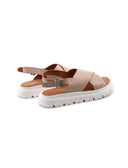 Sandalo flat in vera pelle da donna