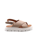 Sandalo flat in vera pelle da donna