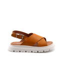 Sandalo flat in vera pelle da donna