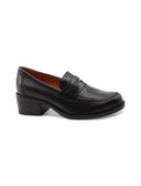 Mocassino in vera pelle con tacco donna