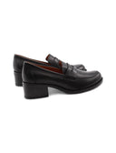 Mocassino in vera pelle con tacco donna