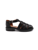 Sandalo a gabbietta in pelle da donna