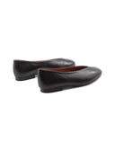 Ballerina a mandorla nera in pelle