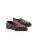 Penny loafers marrone il pelle da donna