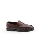 Penny loafers marrone il pelle da donna