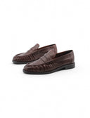 Penny loafers marrone il pelle da donna