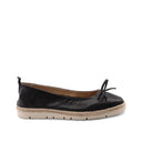 Ballerina in pelle con fiocco da donna