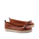 Ballerina in pelle con fiocco da donna