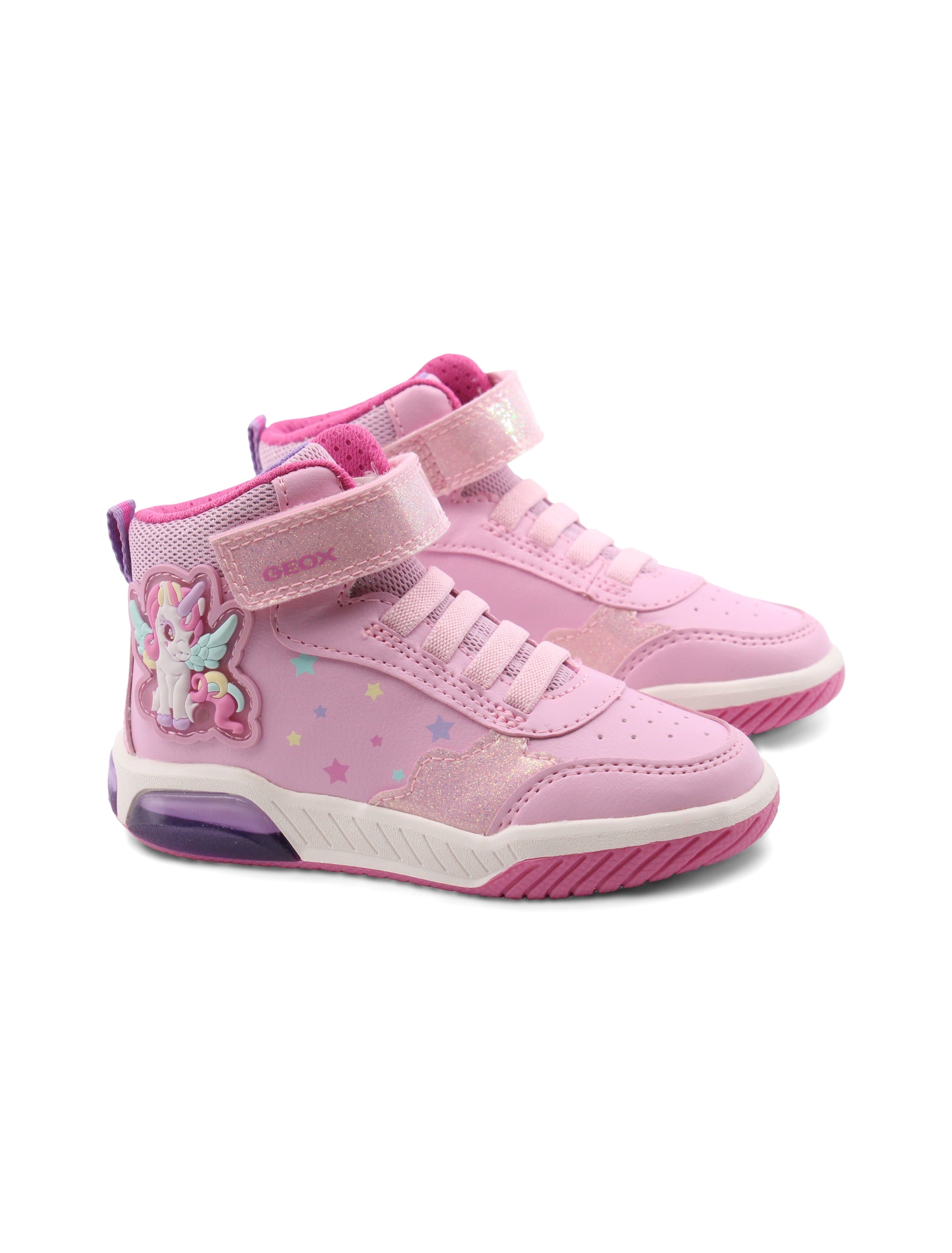 Geox J Inek Girl A sneaker bimba con luci rosa – Conte' Scarpe