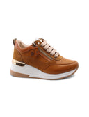 Sneaker marrone con zeppa da donna