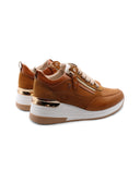 Sneaker marrone con zeppa da donna