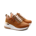 Sneaker marrone con zeppa da donna