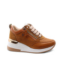 Sneaker marrone con zeppa da donna