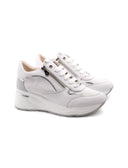 Sneaker bianca con zeppa da donna
