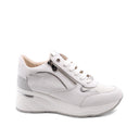 Sneaker bianca con zeppa da donna