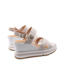 Sandalo zeppa da donna con strass