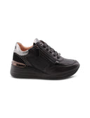 Sneaker nera con zeppa da donna