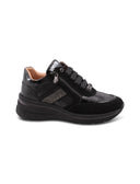 Sneaker zeppa con strass da donna