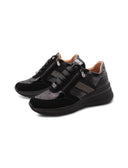 Sneaker zeppa con strass da donna