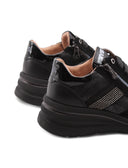 Sneaker zeppa con strass da donna