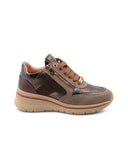 Sneaker zeppa con strass da donna